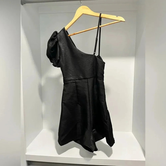 Top Shop one shoulder romper in black NWT size 2 womens - Picture 3 of 12
